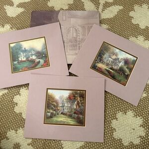 Set of 3 Matted Thomas Kinkade Prints